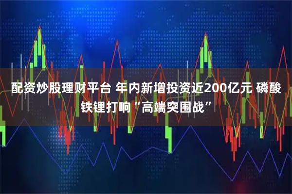 配资炒股理财平台 年内新增投资近200亿元 磷酸铁锂打响“高端突围战”